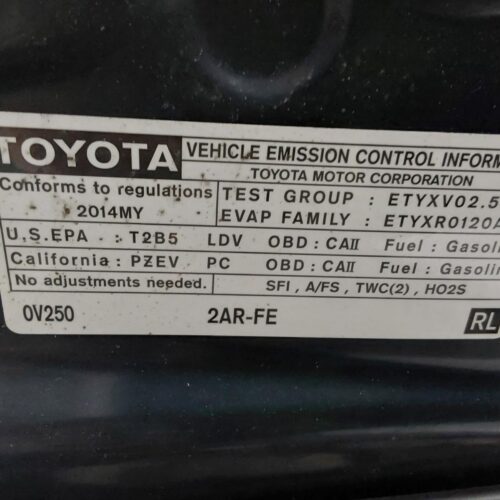 2014 TOYOTA CAMRY ENGINE ASSEMBLY – 1003354595