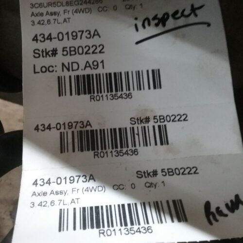 2014 DODGE DODGE_2500_PICKUP AXLE ASSEMBLY FR (4WD) – 1135436