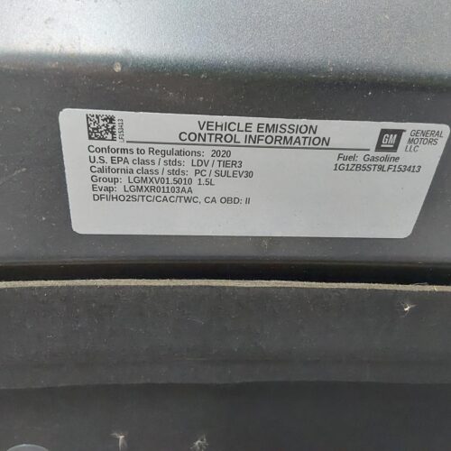 2020 CHEVROLET MALIBU ENGINE ASSEMBLY – 1003384321