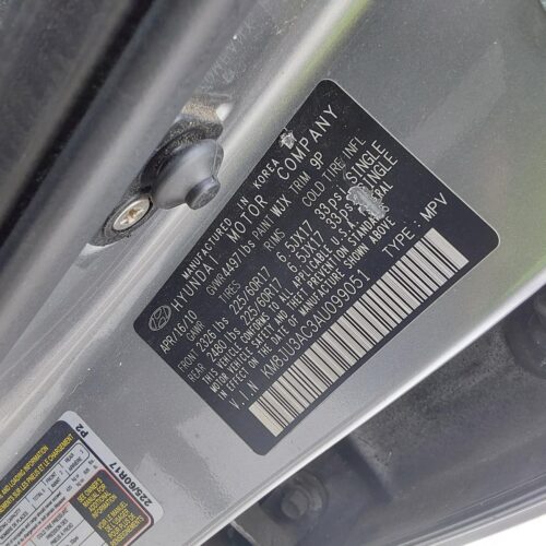 2010 HYUNDAI TUCSON ENGINE ASSEMBLY – 1003424579