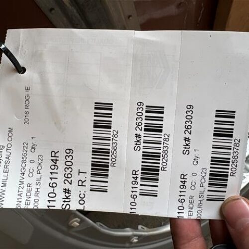 2016 NISSAN ROGUE FENDER – 2583782